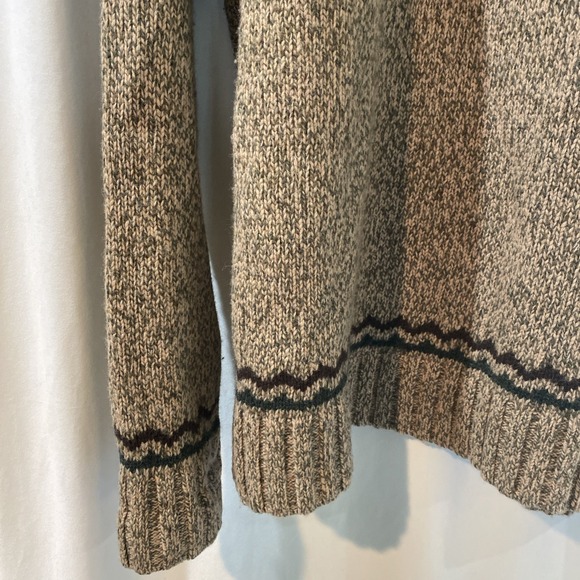 Eddie Bauer Lambswool Blend Knit Wool Sweater Men's L Nordic - Picture 3 of 8